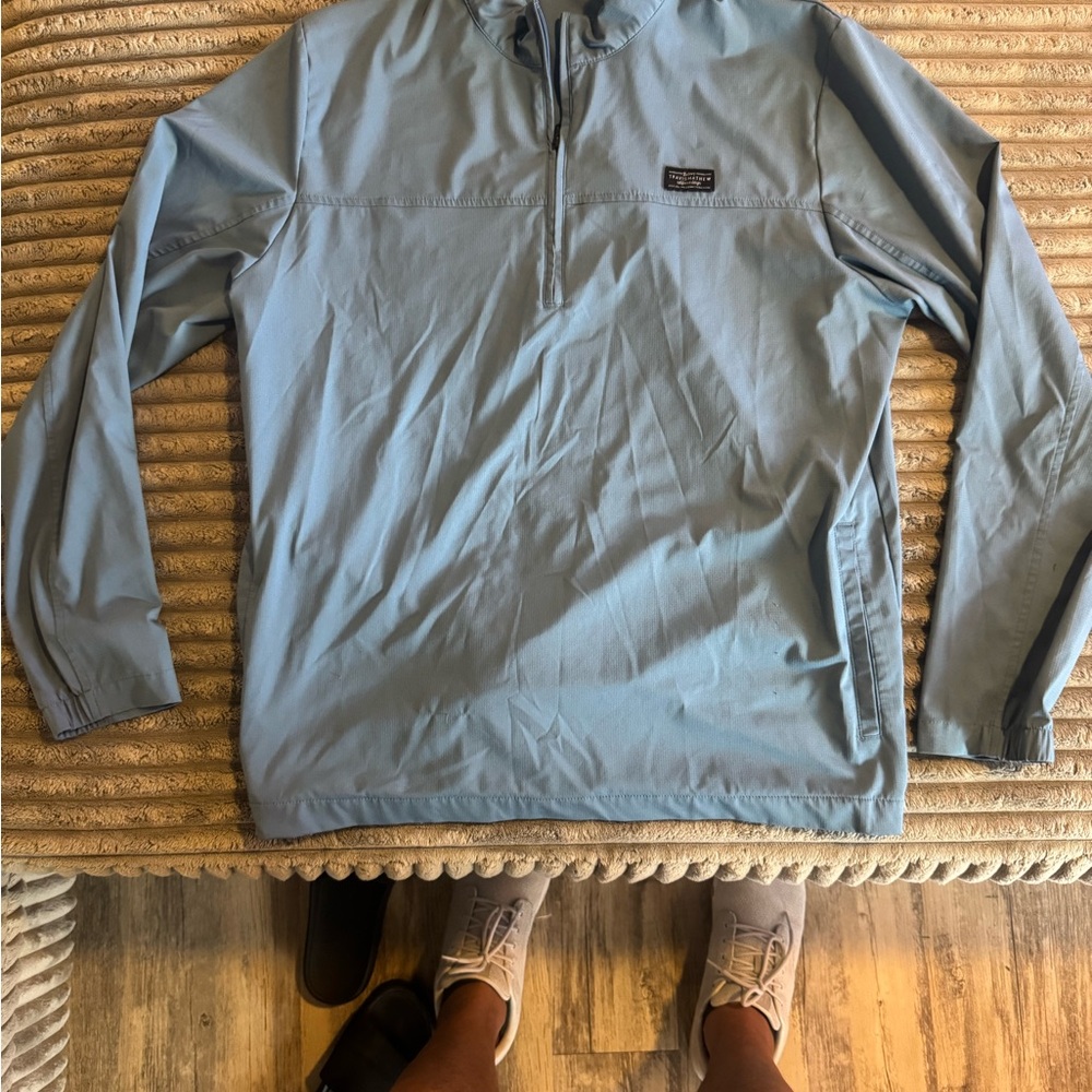 TravisMathew Performance Quarter Zip – Blue – Size Large – Excellent Condition!